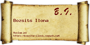 Bozsits Ilona névjegykártya