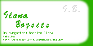 ilona bozsits business card